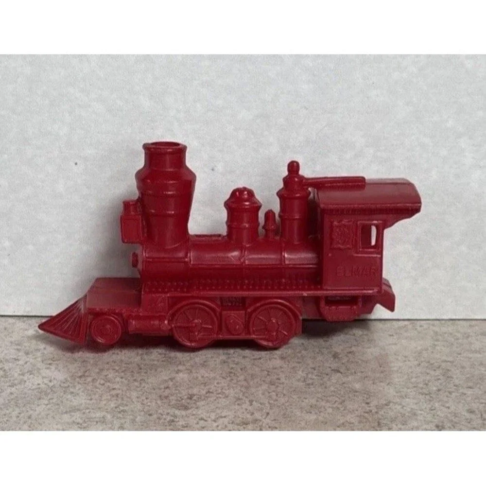Vintage Hard Plastic El Mar Elmar Red Steam Engine Locomotive Toy Train Whistle